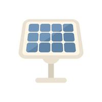 Solar panel converting sunlight into electricity on support structure vector