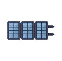 Foldable solar panel converting solar energy into electricity illustration vector