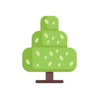 Green tree growing with lush crown and brown trunk simple style vector illustration