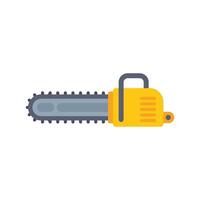 Chainsaw with sharp teeth for cutting wood logs vector