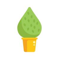 Teardrop shaped topiary tree growing in a pot illustration vector