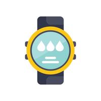 Smartwatch showing water drop icons for hydration tracking app vector