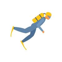 Professional diver is exploring the underwater world vector