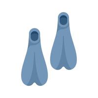 Pair of blue flippers for diving isometric icon vector