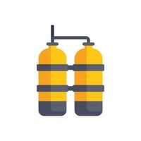 Oxygen tanks for diving allowing to breathe underwater vector