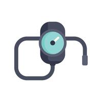 Sphygmomanometer measuring blood pressure with dial gauge displaying result vector