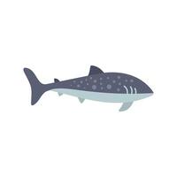 Whale shark swimming underwater with open mouth side view vector