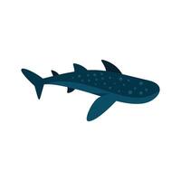 Whale shark swimming underwater with open mouth and fins outstretched vector