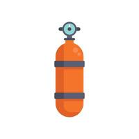 Oxygen tank icon showing pressure gauge for safe diving vector