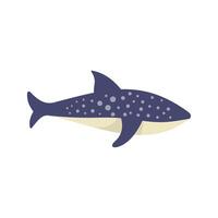 Whale shark swimming underwater with open mouth and spots vector