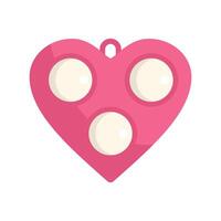 Pink pop it fidget toy shaped like a heart for valentine's day vector