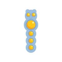 Blue pop it caterpillar smiling and looking up vector