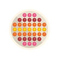 Pop it fidget toy with colorful bubbles for stress relief vector
