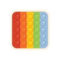 Colorful pop it fidget toy with silicone bubbles for stress relief vector