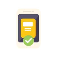 Smartphone showing document validated icon on screen vector