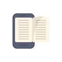 Smartphone displaying open book for e learning and digital publication vector