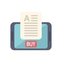 Smartphone displaying electronic invoice for online payment vector