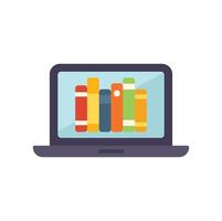 Laptop showing online library or bookstore offering e learning vector