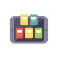 Mobile phone showing applications on screen for user interface design vector