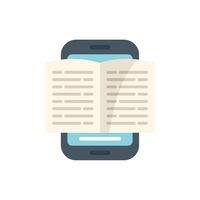 Smartphone displaying open book for e reading experience vector