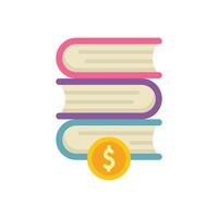 Stack of colorful books representing cost of education vector