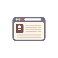 Website showing user profile with personal information on screen vector