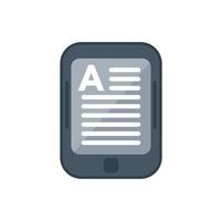 Modern e reader device displaying digital book for reading vector