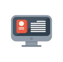 Modern desktop computer displaying digital book or document for online reading vector