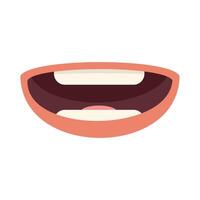 Cartoon mouth showing teeth while smiling widely vector
