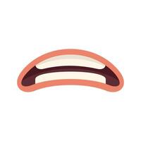 Cartoon mouth showing teeth biting lip in worried or anxious expression vector