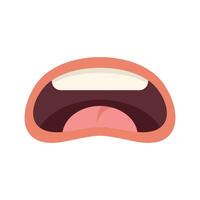 Cartoon mouth wide open screaming with tongue out vector