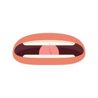 Cartoon mouth wide open showing tongue teeth and gums vector