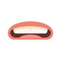 Cartoon mouth showing teeth biting lips in worried or anxious facial expression vector