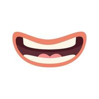 Cartoon mouth showing teeth and tongue smiling vector