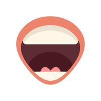 Cartoon mouth wide open expressing positive emotion vector