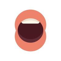 Open mouth showing teeth is talking or singing vector
