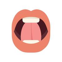 Open mouth showing tongue lips and teeth talking or singing vector