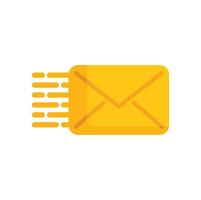 Yellow envelope sending fast email message vector