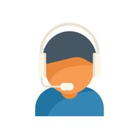 Male call center operator wearing headset smiling at customer vector