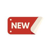 Red new sticker with peeling corner announcing something new vector