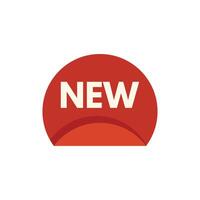 Red circle sticker indicating new product or service vector