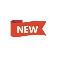 Red ribbon banner stating new information vector