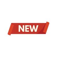 Red ribbon banner announcing the arrival of something new vector