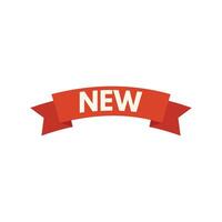 Red ribbon banner stating new for promotion and marketing vector