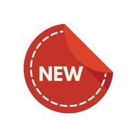 Red circle new sticker peeling from top right corner vector