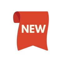 Red new ribbon announcing latest product arrival vector