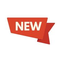 Red ribbon banner showing new message vector