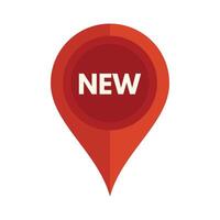 Red location pin showing new arrival point vector