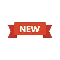 Red ribbon showing the word new on white background vector