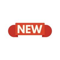 Red ribbon announcing something new with big white letters vector